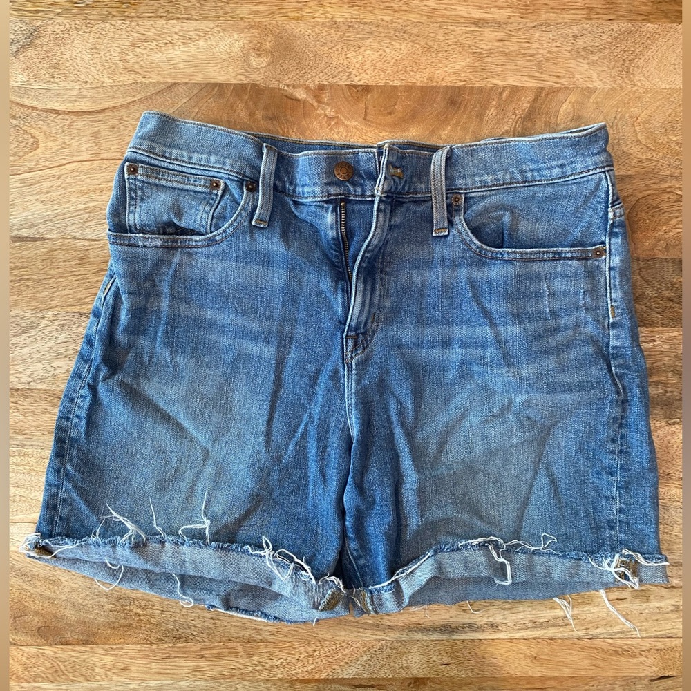 J Crew high rise jean shorts
